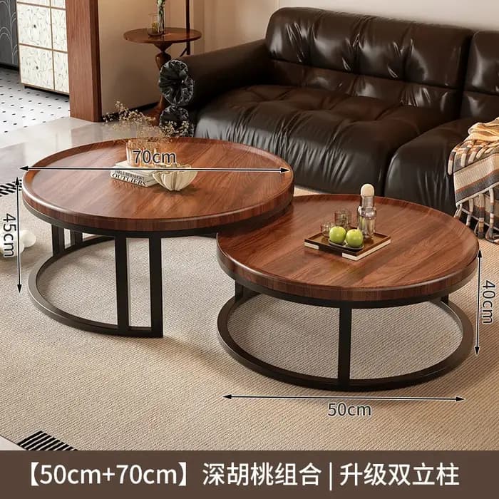 Tables basses rondes centrales Design en bois Tables basses De salon flexibles petit extérieur Mesa