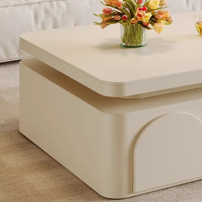Table basse rectangulaire blanche de style nordique