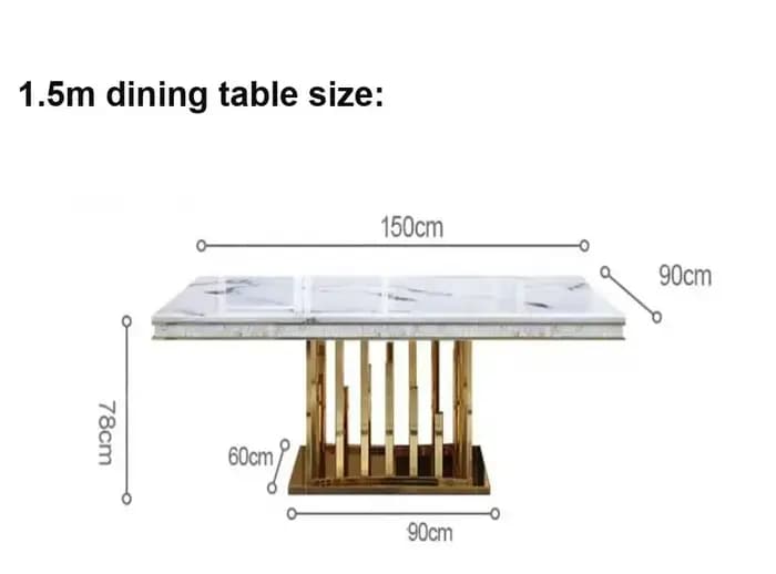 Rama Dymasty-Table à manger rectangulaire en marbre