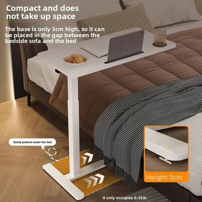 Table basse relevable 40 x 80 cm, table de chevet amovible avec roulettes, petite table d'appoint en cuir pour canapé d'angle