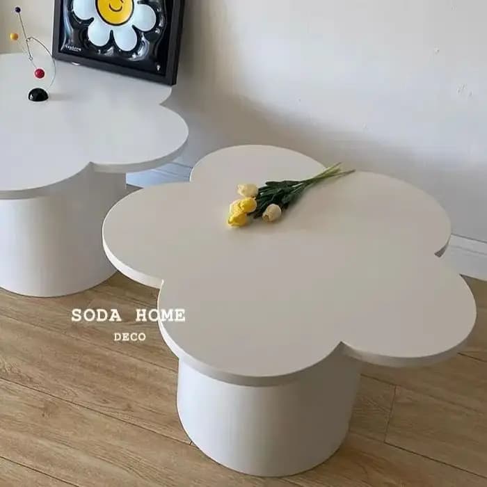 Table basse en bois bleu Klein, mignonne et esthétique, idéale pour le salon, à côté du canapé et po