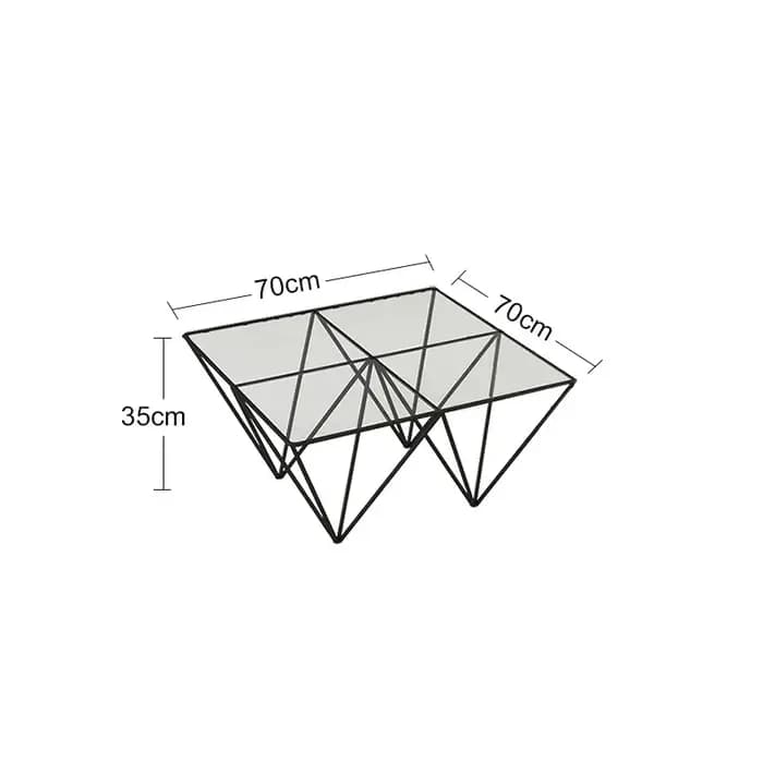Table basse minimaliste italienne en verre transparent, esthétique unique, table d'appoint simple, t