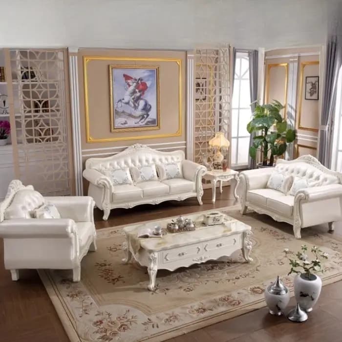 Luxe Europe salon canapé en cuir véritable bois massif