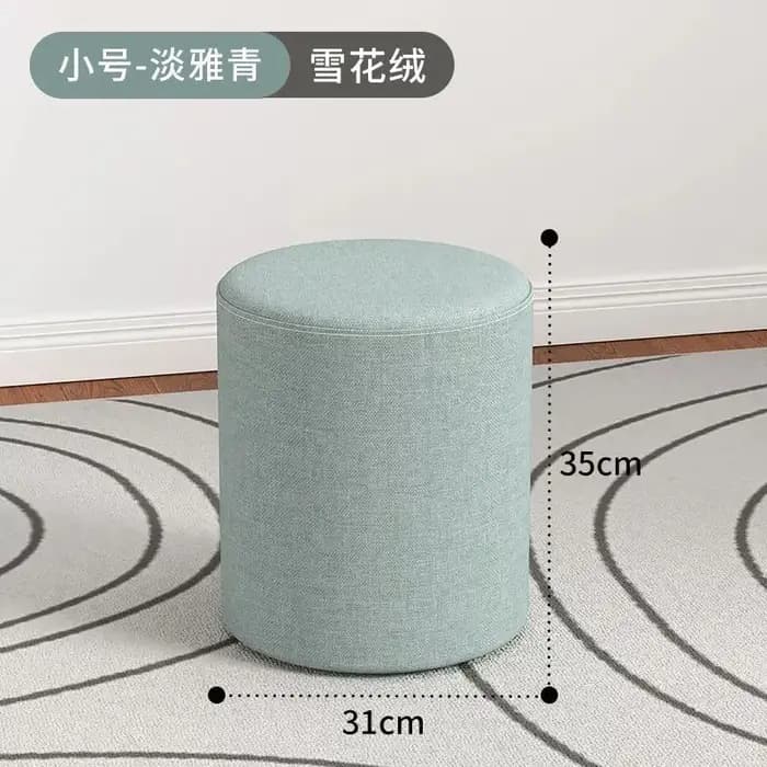 Tabouret de canapé en tissu, décoration de salon, repose-pieds rond doux en velours, pouf de salon,