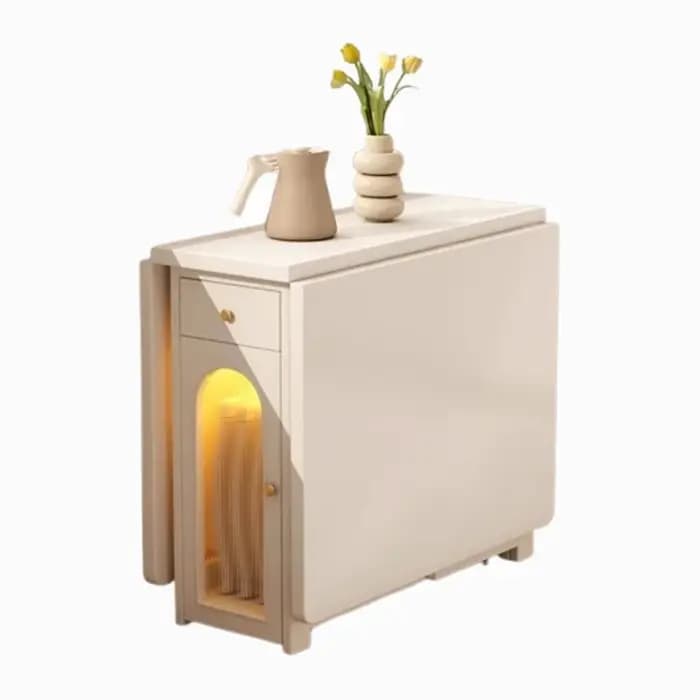 Table à manger japonaise extensible blanc moderne 4 chaises