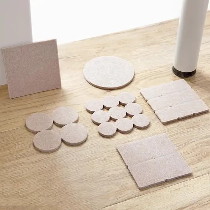Patins de protection en feutre pour pieds de chaise, ronds et carrés, autocollants, pour meubles et tables, antidérapants