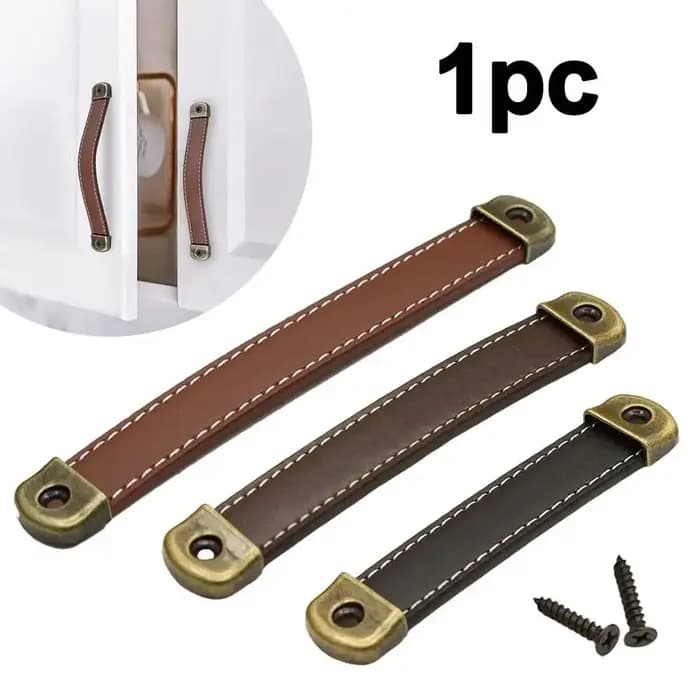 Poignées de meubles en cuir durables universelles avec vis