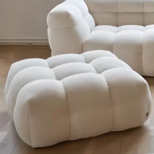 Canapé modulaire en tissu doux à rangées droites, design séparé, en polaire berbère, confortable, po