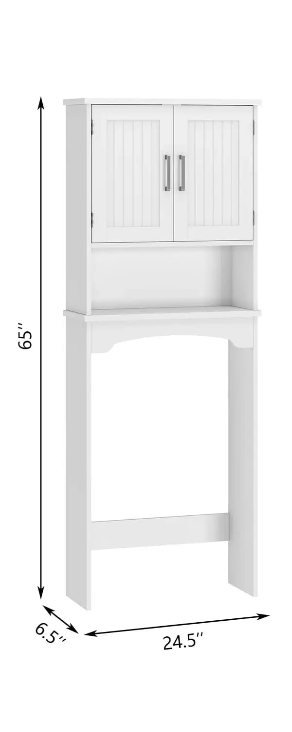 Armoire de rangement au-dessus des toilettes avec portes doubles et dispositif anti-basculement, org