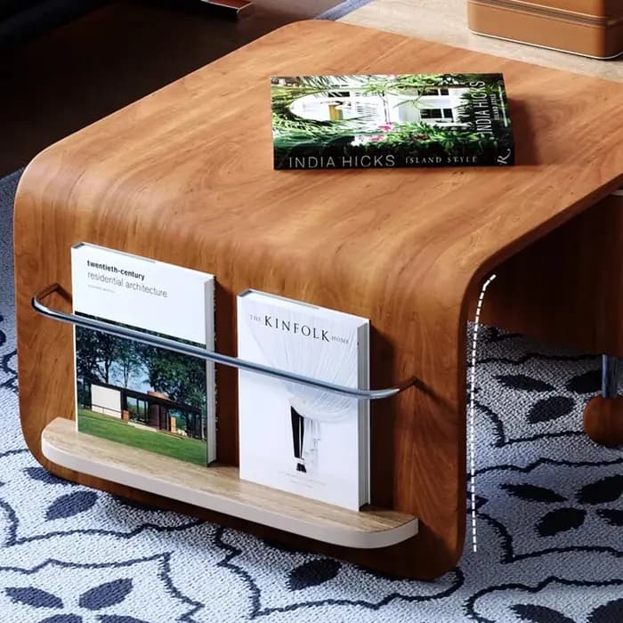 Table basse rétractable à la mode moderne avec rangement Unique Glam