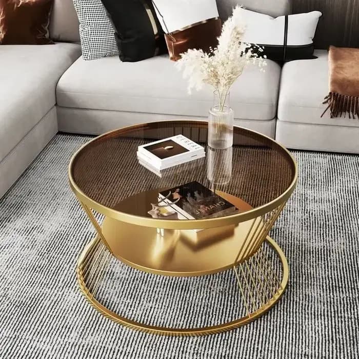 Petit appartement salon rond ménage minimaliste Mini Table moderne lumière luxe