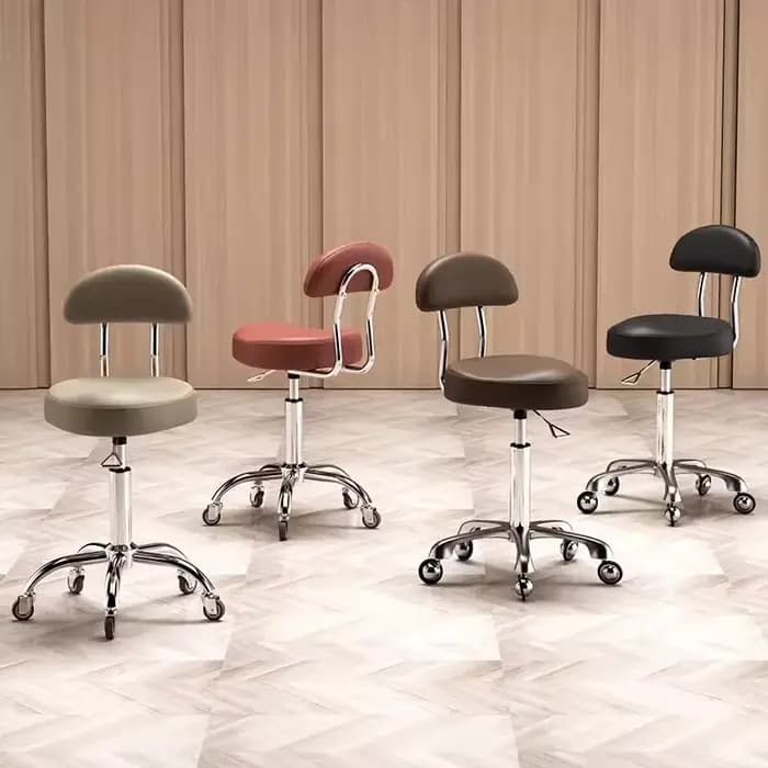 Tabouret de Salon de beauté avec dossier, tabouret pivotant réglable pour techniciens d'ongles, coif