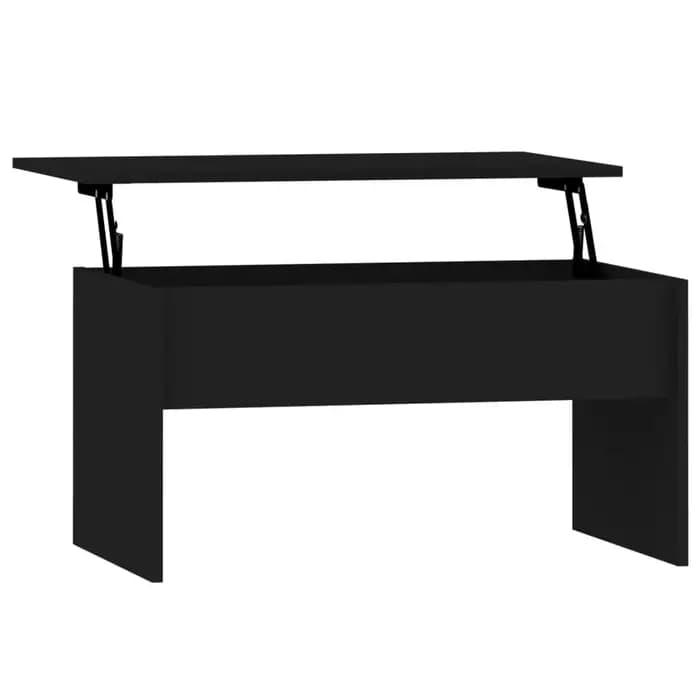 Table basse en bois d'ingénierie noir 31,5x19,9x16,3 pouces, moderne, pour intérieur, extérieur, jar