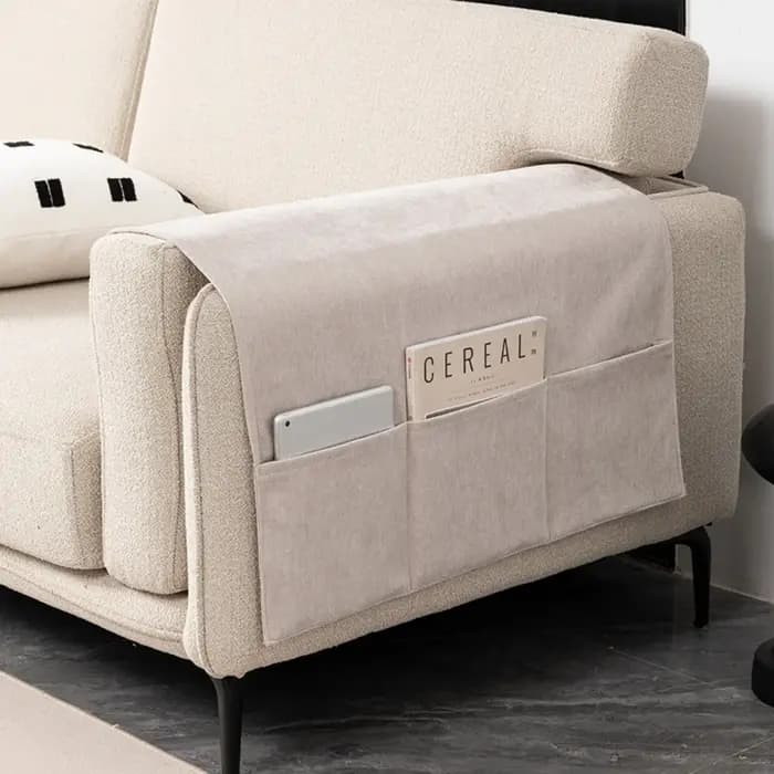 1 pièce Housse de protection latérale pour accoudoir de canapé en tissu chenille rouge