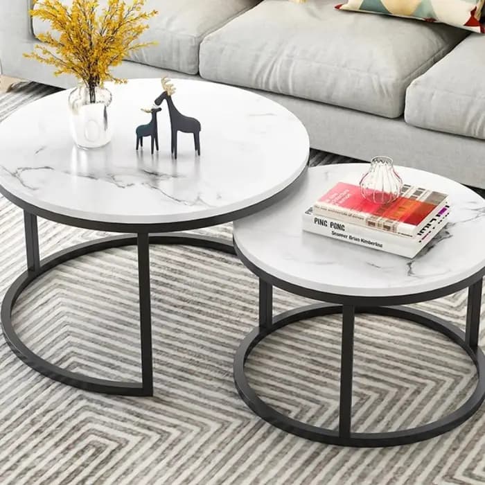 Europe du nord petite Table basse ronde bureau blanc maquillage Tables basses salle à manger salon Muebles Para El Hogar décor à la maison