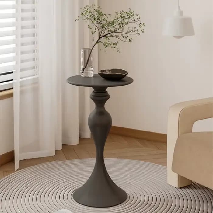 Table d'appoint ronde pour canapé, style crème, étagères en fer, petite table basse, mini chevet, cé