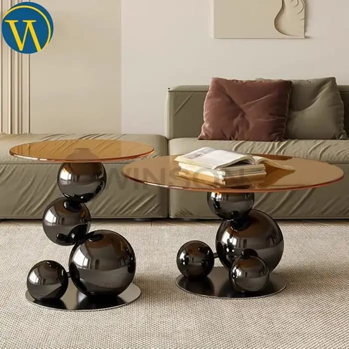Table basse moderne luxueuse sur mesure en marbre