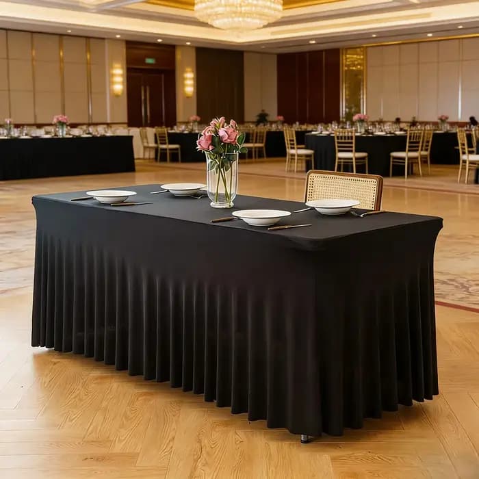 Nappe élastique hôtel conférence salle de réunion bureau Long Rectangle lourd lait soie méduse couverture de Table décoration de mariage