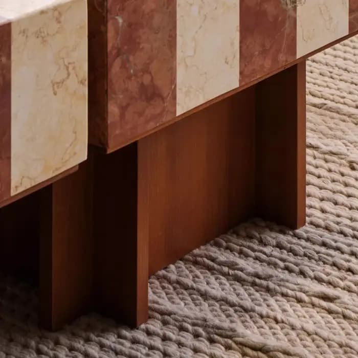 Tables basses nordiques en marbre avec cadre transparent