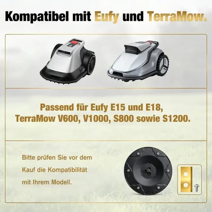 Disques à lames A25F + lames de rechange (18) pour Eufy E15 E18, Terramow V600, V1000, S800 S1200, robot tondeuse à gazon