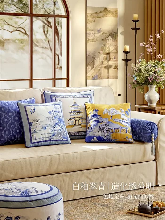 Housses de coussin décoratives Chinoiserie 18 pouces