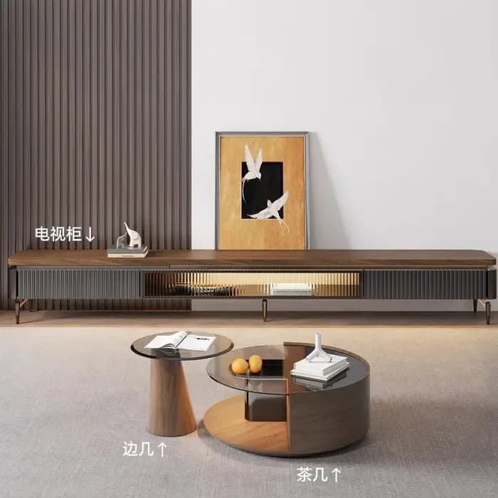 Meuble Tv De luxe nordique support au sol esthétique japonais