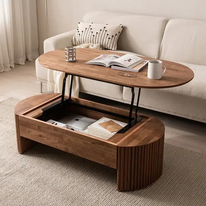 Tables basses rustiques à dessus relevable
