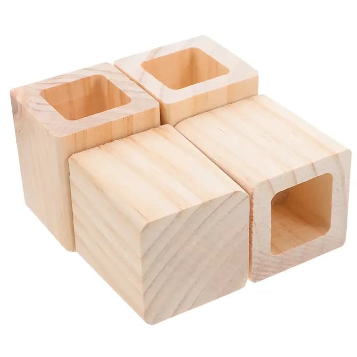 4 pièces en bois carré meubles Risers lit Cube bureau jambe Riser