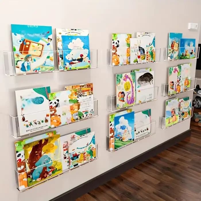 Bibliothèque murale peu encombrante sans perçage, étagère de rangement réglable pour couloir avec pr