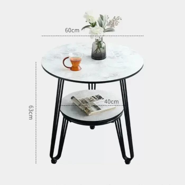 Tables basses rondes de salon, tables d'appoint modernes minimalistes à double niveau, tables basses rondes rétro pour couloir, meubles de maison