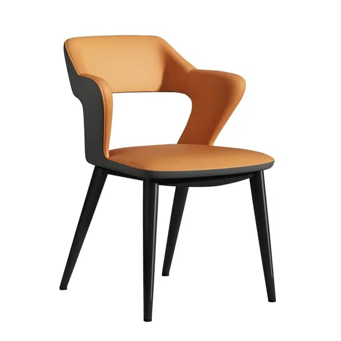 Chaise de salle à manger en similicuir de style italien