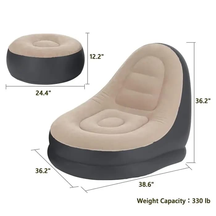 Nouveau canapé gonflable en peluche pour les paresseux canapé-lit pliable en plein air chaise allongée pratique avec pieds banc chaud
