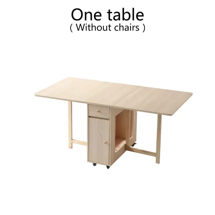 Table de salle à manger pliante extensible avec cuir chevelu tombant