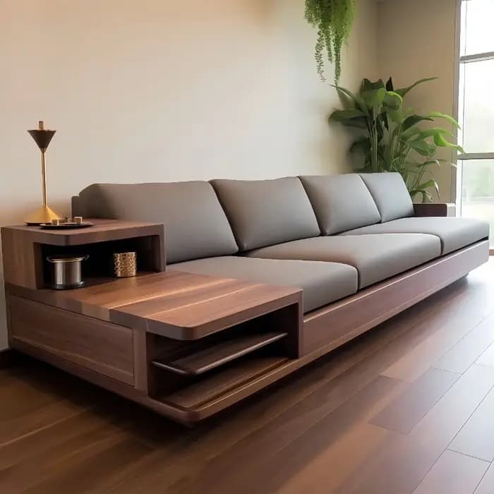 Canapé droit de luxe moderne pour la décoration de la maison