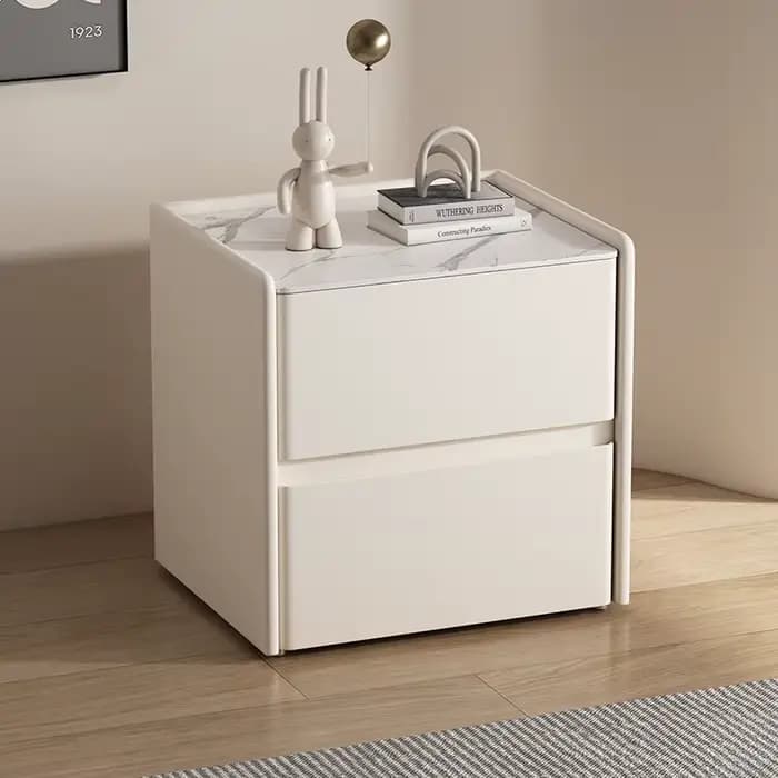 Table de chevet glamour au design minimaliste italien, élégante, avec rangement intégré, pour chambr