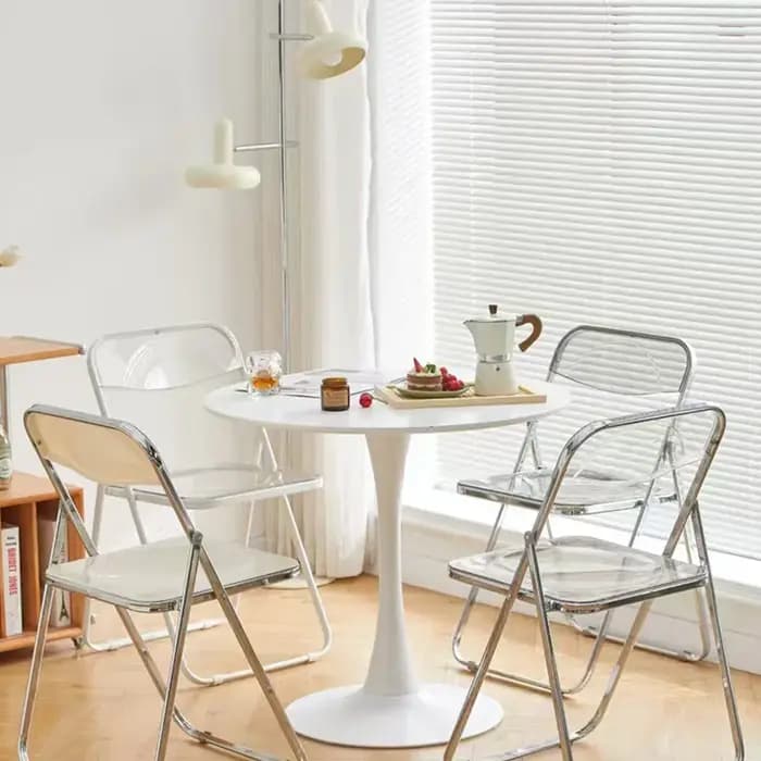 Chaise pliante transparente, chaise de salle à manger en acrylique, chaise de maquillage transparent