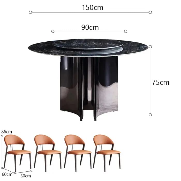 Table à manger ronde en marbre