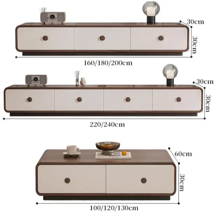 Meuble TV de Luxe avec Rangement pour Ornements