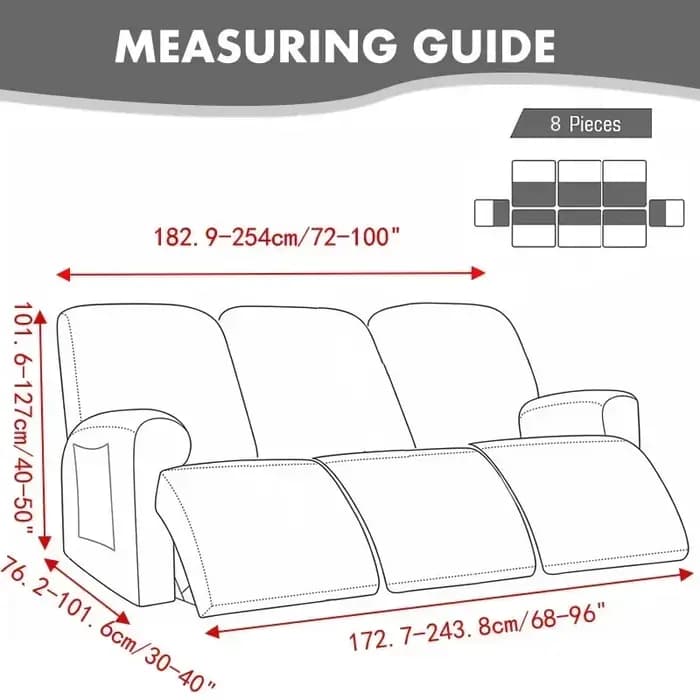 1/2/3 places Jacquard inclinable housse de canapé pour salon Stretch Relax fauteuil couverture élastique