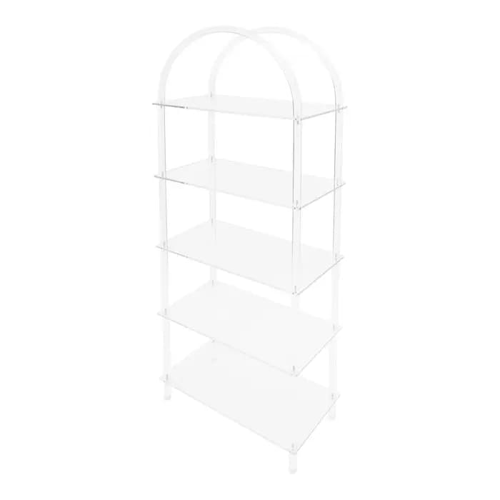 Étagère à livres arquée en acrylique à 5 niveaux, étagère de rangement transparente, étagères à livr