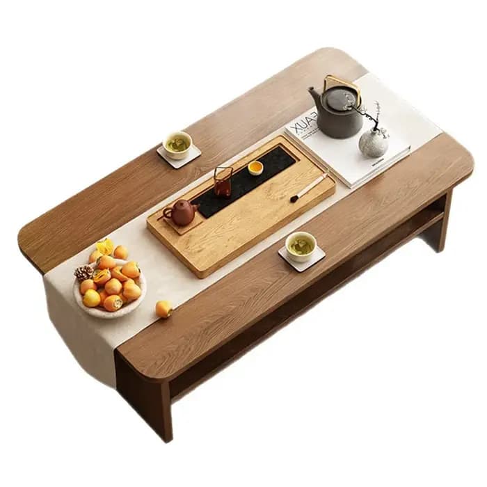 Table basse japonaise à profil bas pour baie vitrée