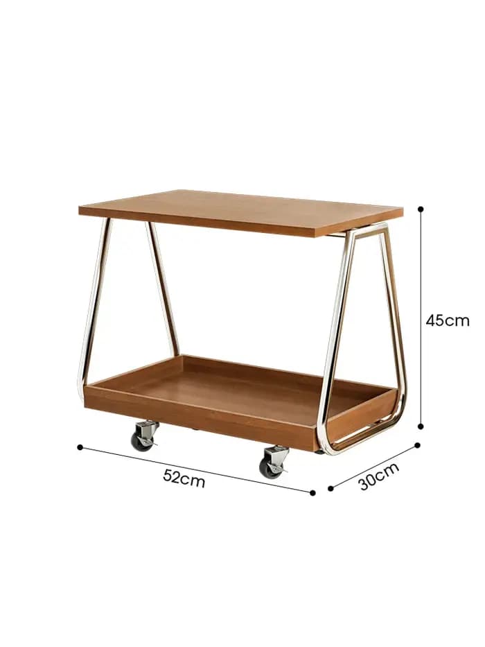 Table d'appoint de canapé rétro en bois, avec rangement roulant, Table d'appoint minimaliste pour sa