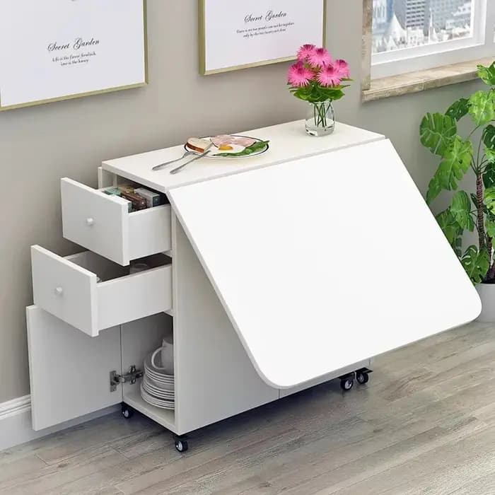 Design Simple Table à manger cuisine luxueux pieds blancs