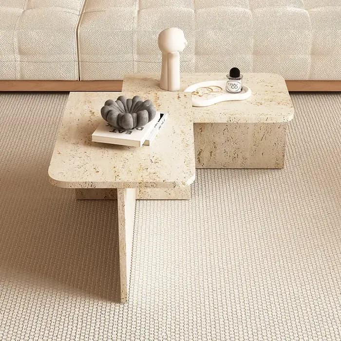 Table basse japonaise étroite transparente moderne, petite table d'appoint minimaliste carrée effet