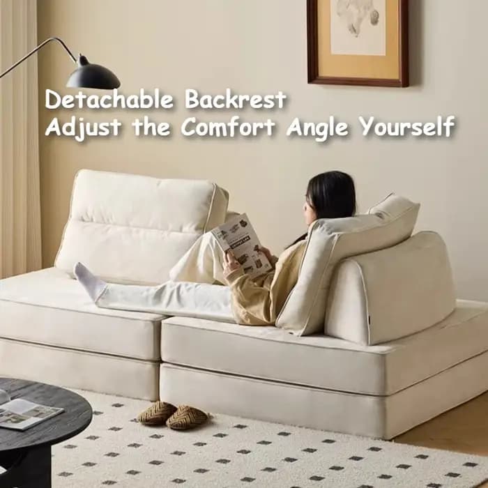 Canapé Modulable DIY de Luxe Moderne avec Fonction Lit d'Angle et Couchage Extensible pour Salon