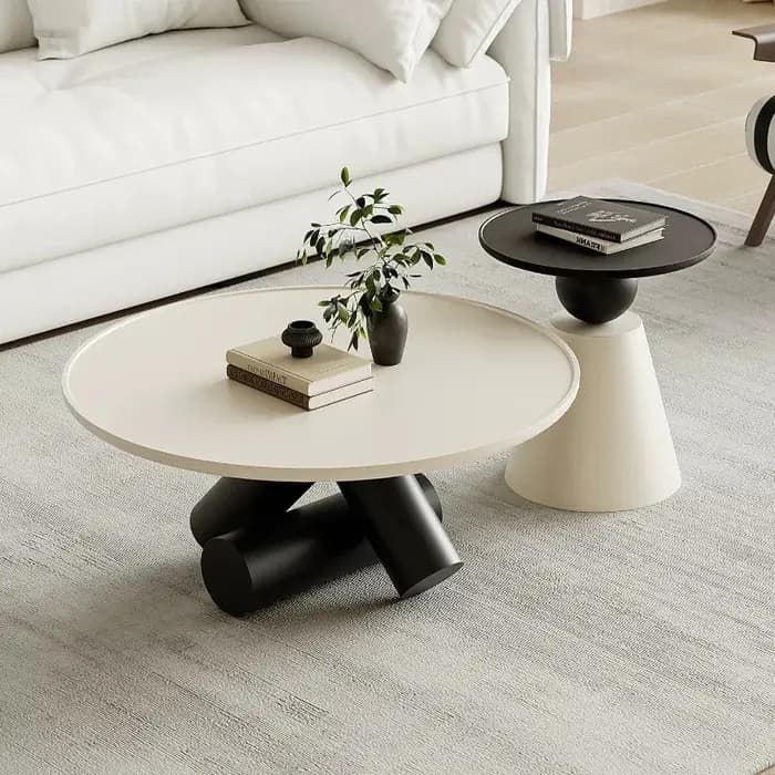 Petites tables basses rondes bon marché, ensembles de tables basses compactes, tables d'appoint d'angle, meubles Stolik Kawowy pour le salon