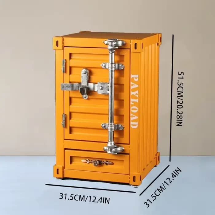 Table d'appoint avec conteneur en métal