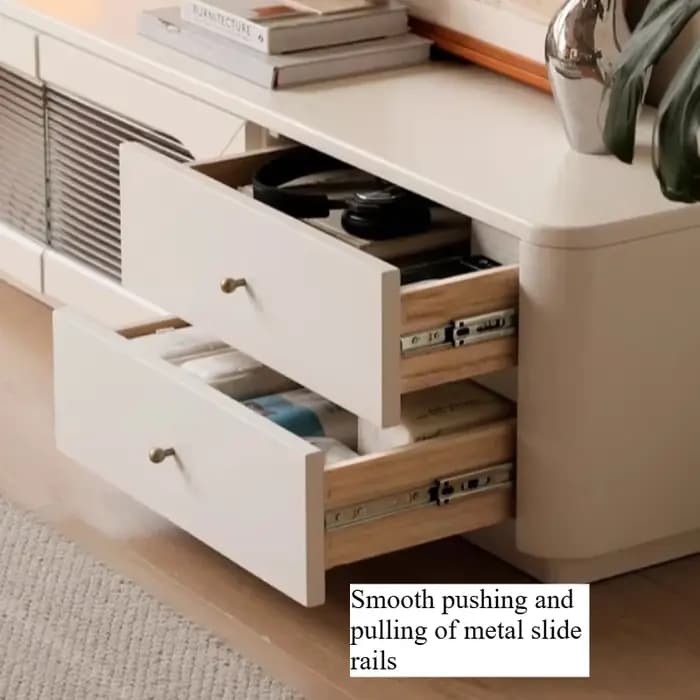 Meuble TV d'angle de luxe brillant de 50 pouces avec portes vitrées