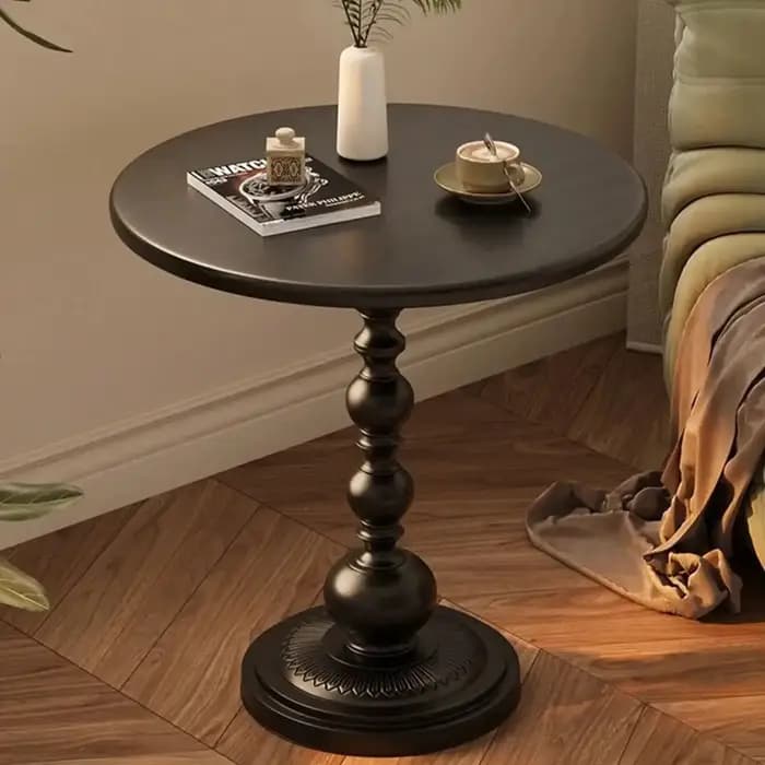 Table basse nordique vintage, table d'appoint de canapé, coin en métal, table ronde de chevet, meubl