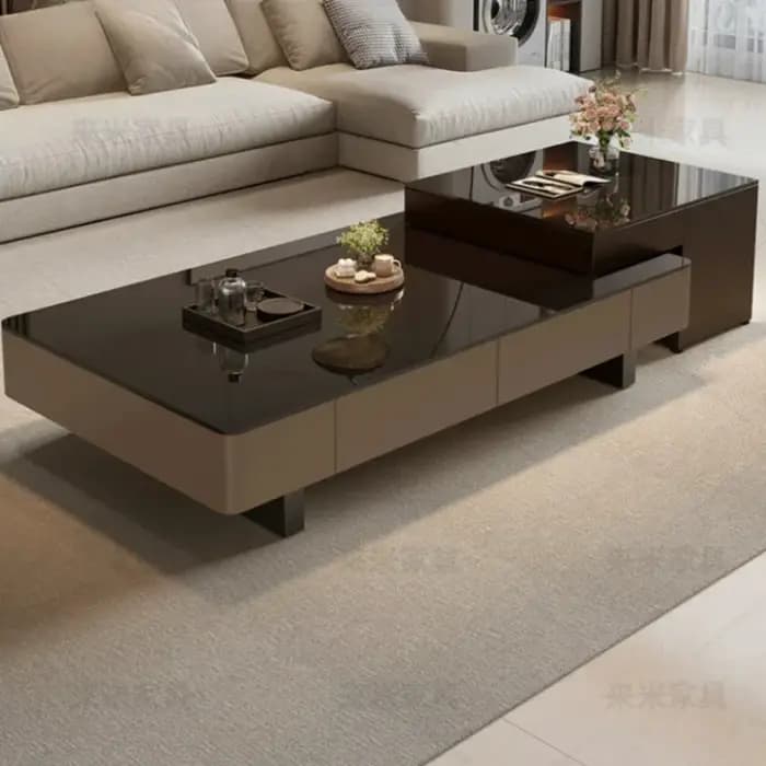 Canapé, tables basses réglables, console pliable, tables basses classiques de luxe, tables basses noires rétro, mesa de centro sala, meubles pour la maison